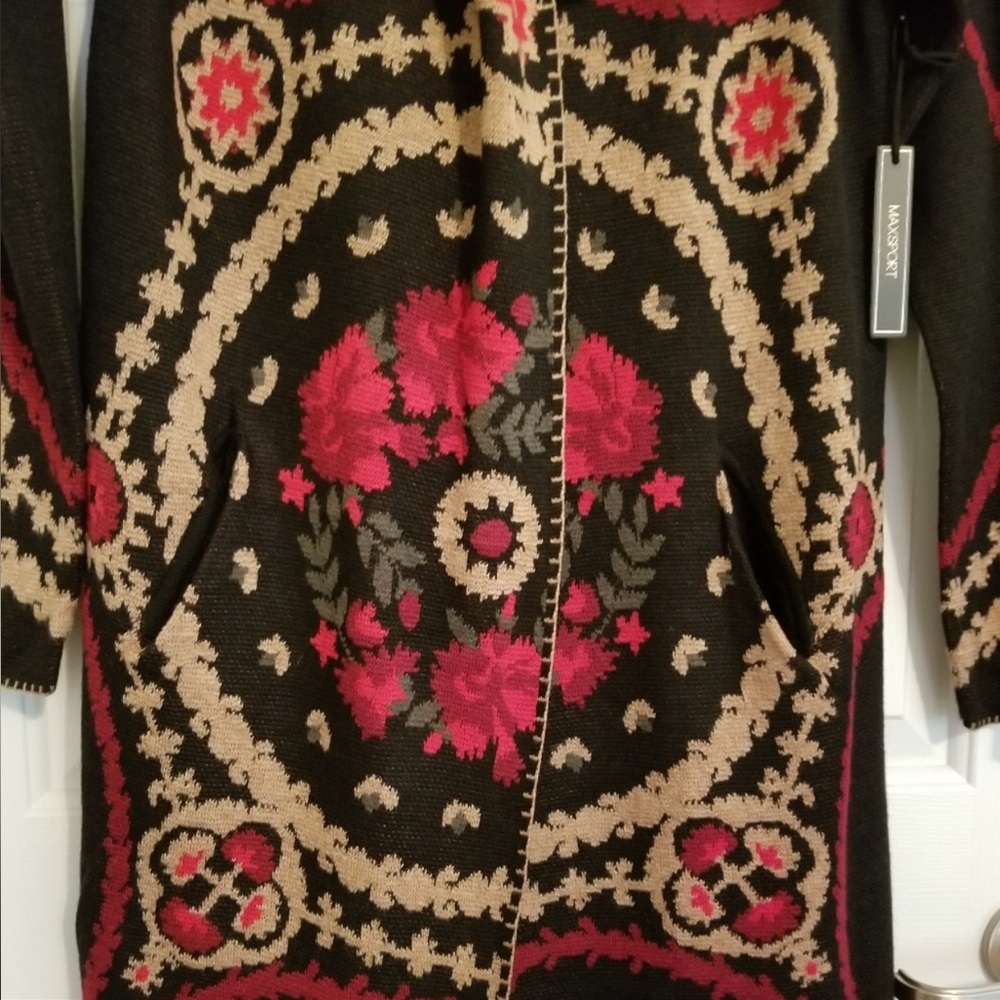 NET Floral Patterned Hooded Coat - Picture 4 of 5